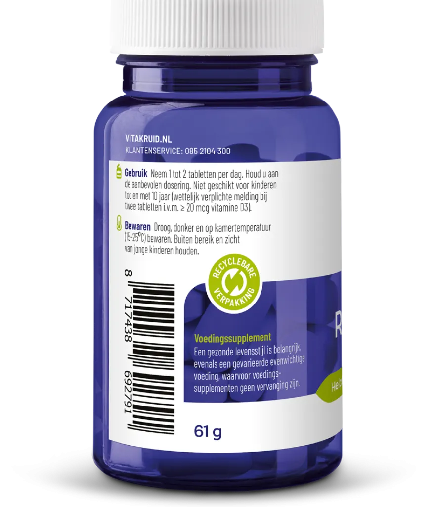 Vitakruid Relaxcomplex Oa Magnesium Tauraat & Vitamine D3 (30 tabletten)