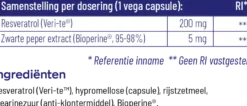 Vitakruid Resveratrol (Veri-Te®) 200 mg met Bioperine® (60 vega capsules)