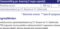 Vitakruid Rhodiola Extract 500 mg 3% Rosavin 1% Salidroside (60 vega capsules)