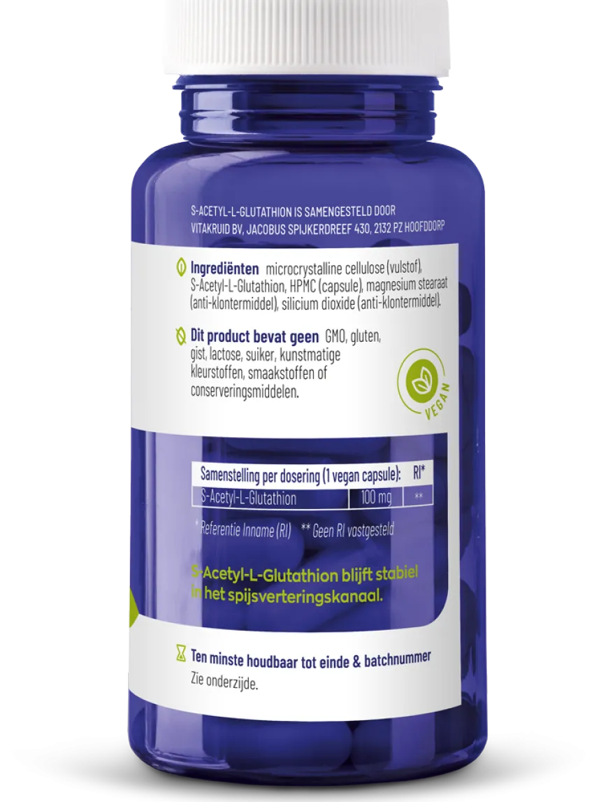 Vitakruid S-Acetyl-L-Glutathion 100 mg (90 vega capsules)