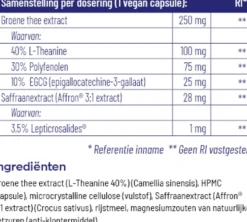 Vitakruid Saffraan 28 mg (Affron®) & L-Theanine Groene Thee (30 vega capsules)