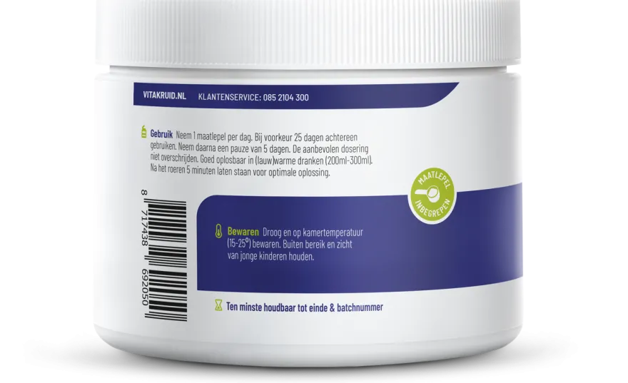 Vitakruid Viscollageen 99% Puur Collageen Vitamine C & Zink (130 gr)