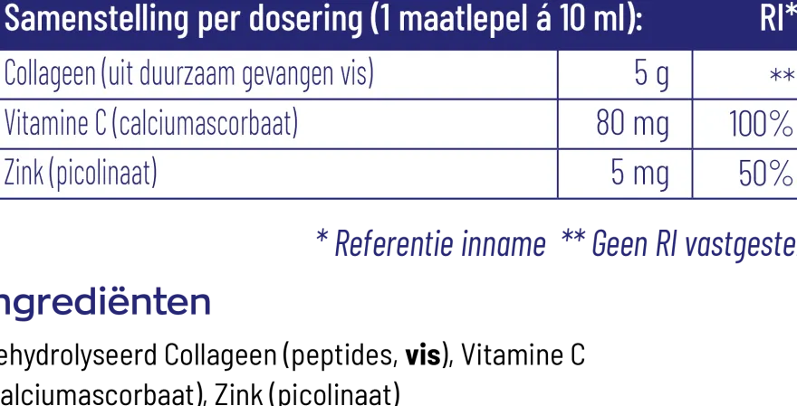 Vitakruid Viscollageen 99% Puur Collageen Vitamine C & Zink (130 gr)