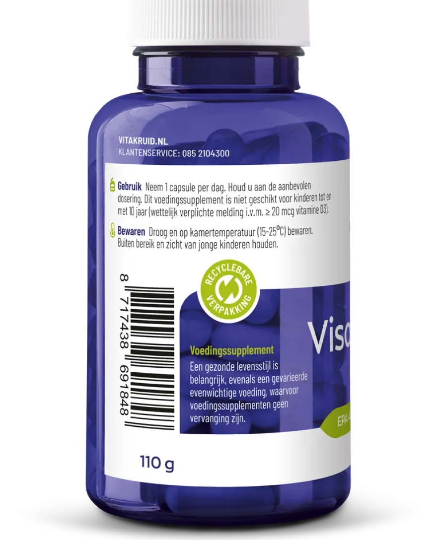Vitakruid Visolie 1400 TG® Triglyceriden met D3 (60 softgels)