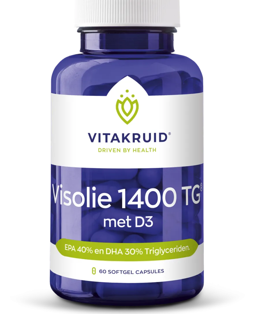 Vitakruid Visolie 1400 TG® Triglyceriden met D3 (60 softgels)