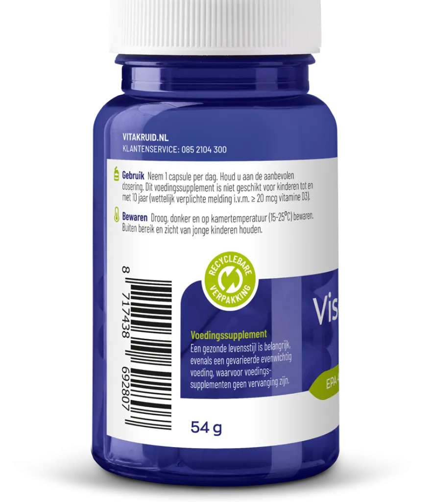 Vitakruid Visolie 1400 TG® Triglyceriden met D3 (30 softgels)