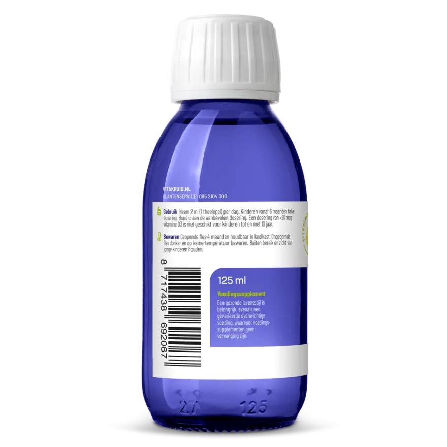 Vitakruid Visolie 1200 Vloeibaar Triglyceriden met A, D & E (125 ml)