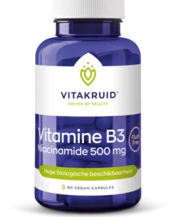 Vitakruid Vitamine B3 Niacinamide 500 mg Flush Free (90 vega capsules)