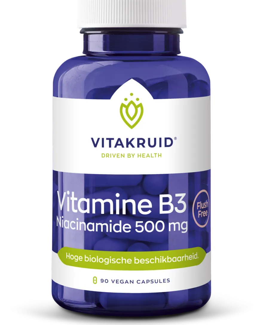 Vitakruid Vitamine B3 Niacinamide 500 mg Flush Free (90 vega capsules)