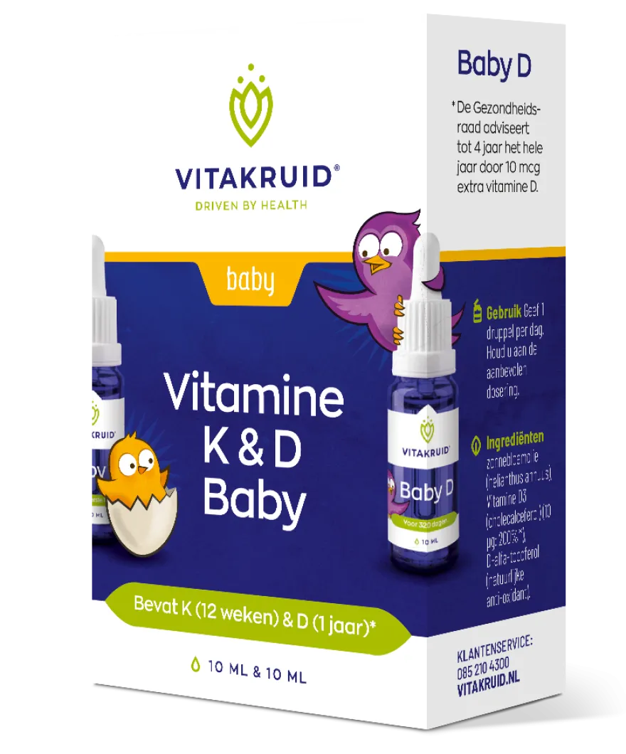 Vitakruid Vitamine K en D Baby Druppels (2 x 10 ml)