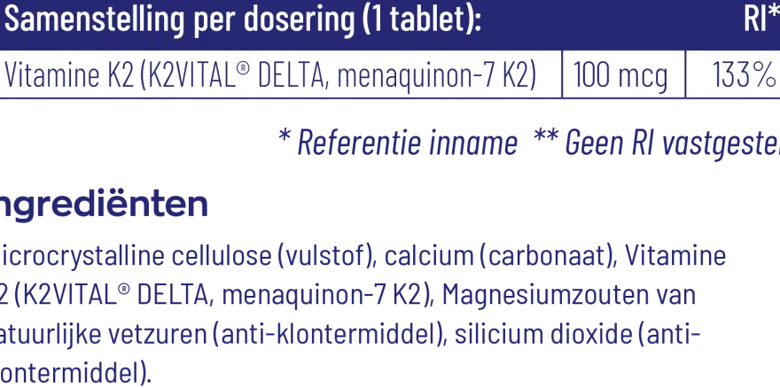 Vitakruid Vitamine K2 100 mcg K2Vital® Delta (60 tabletten)
