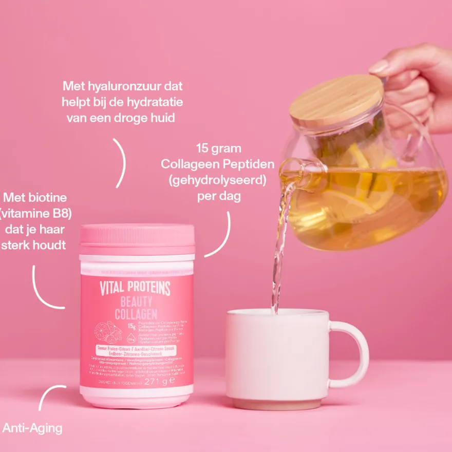 Vital Proteins Beauty Collageen – Aardbei Citroen (271 gr)