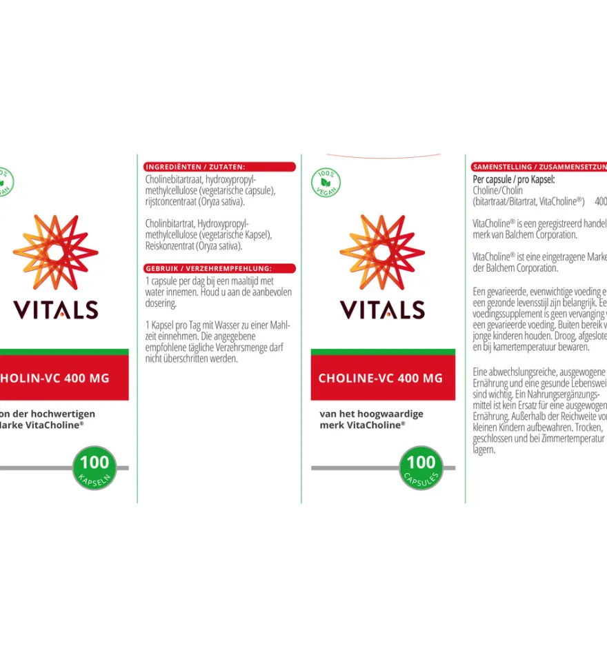 Vitals Choline 400 mg (100 vega capsules)