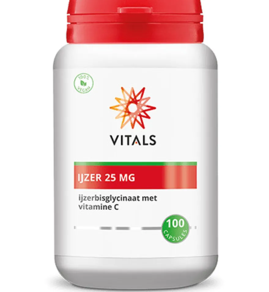 Vitals IJzer 25 mg met Vitamine C (100 capsules)