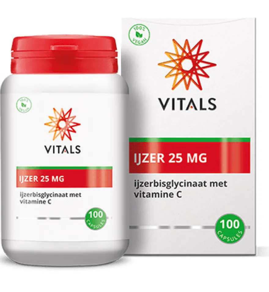 Vitals IJzer 25 mg met Vitamine C (100 capsules)