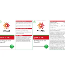 Vitals IJzer 25 mg met Vitamine C (100 capsules)