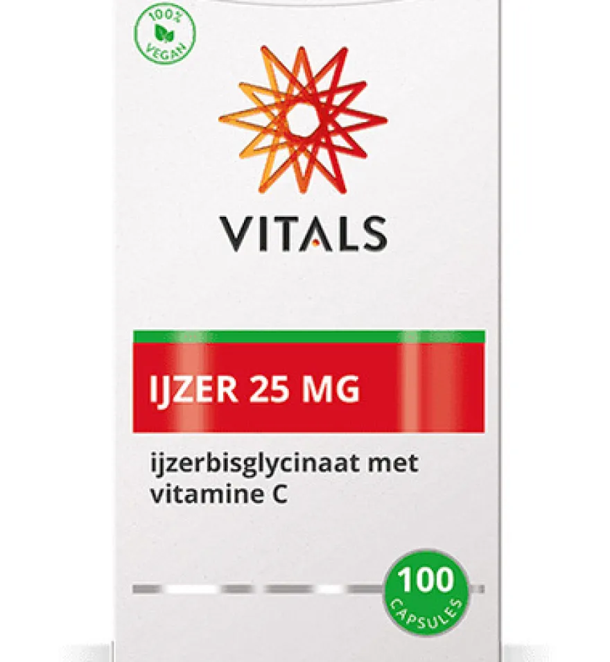 Vitals IJzer 25 mg met Vitamine C (100 capsules)