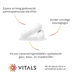 Vitals Peapure 400 mg Palmitoylethanolamide (90 vega capsules)
