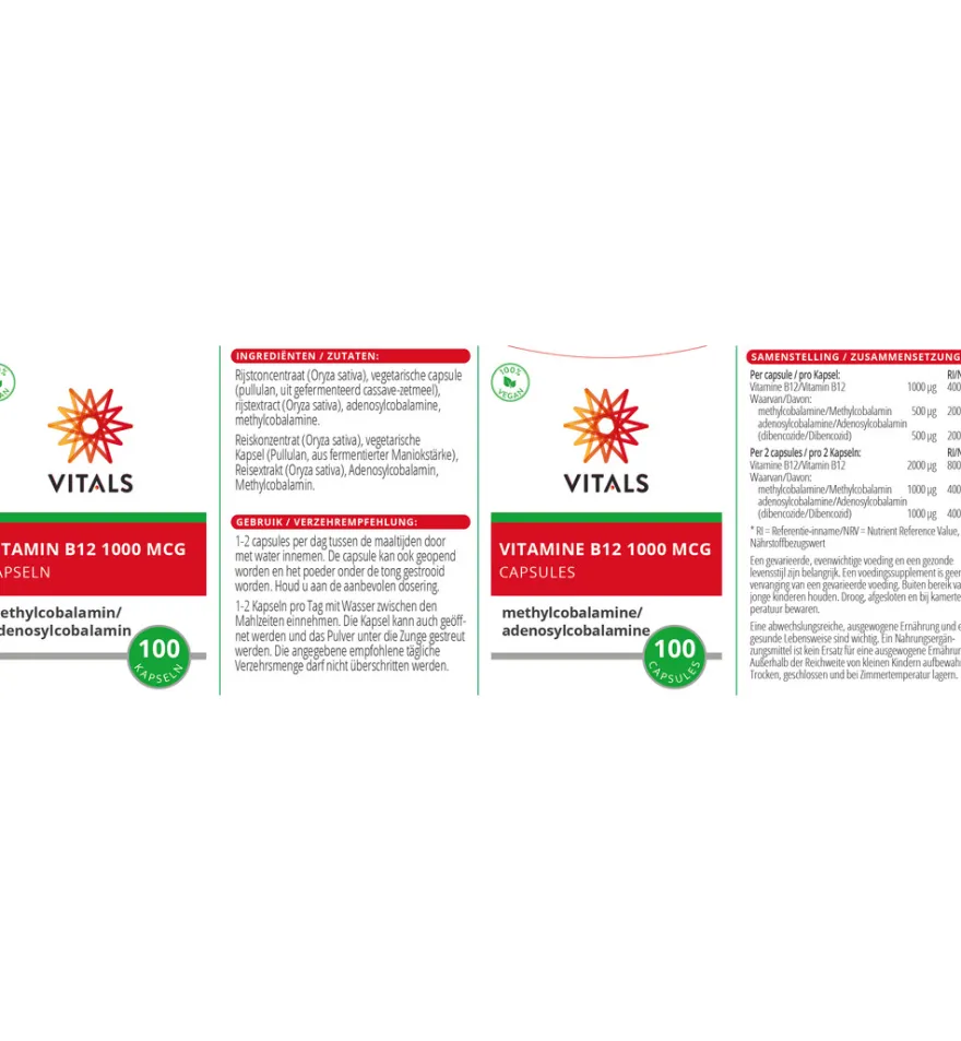 Vitals Vitamine B12 1000 Mcg (100 capsules)
