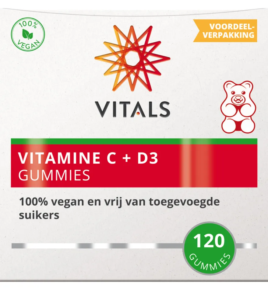 Vitals Vitamine C + D3 Gummies (120 gummies)