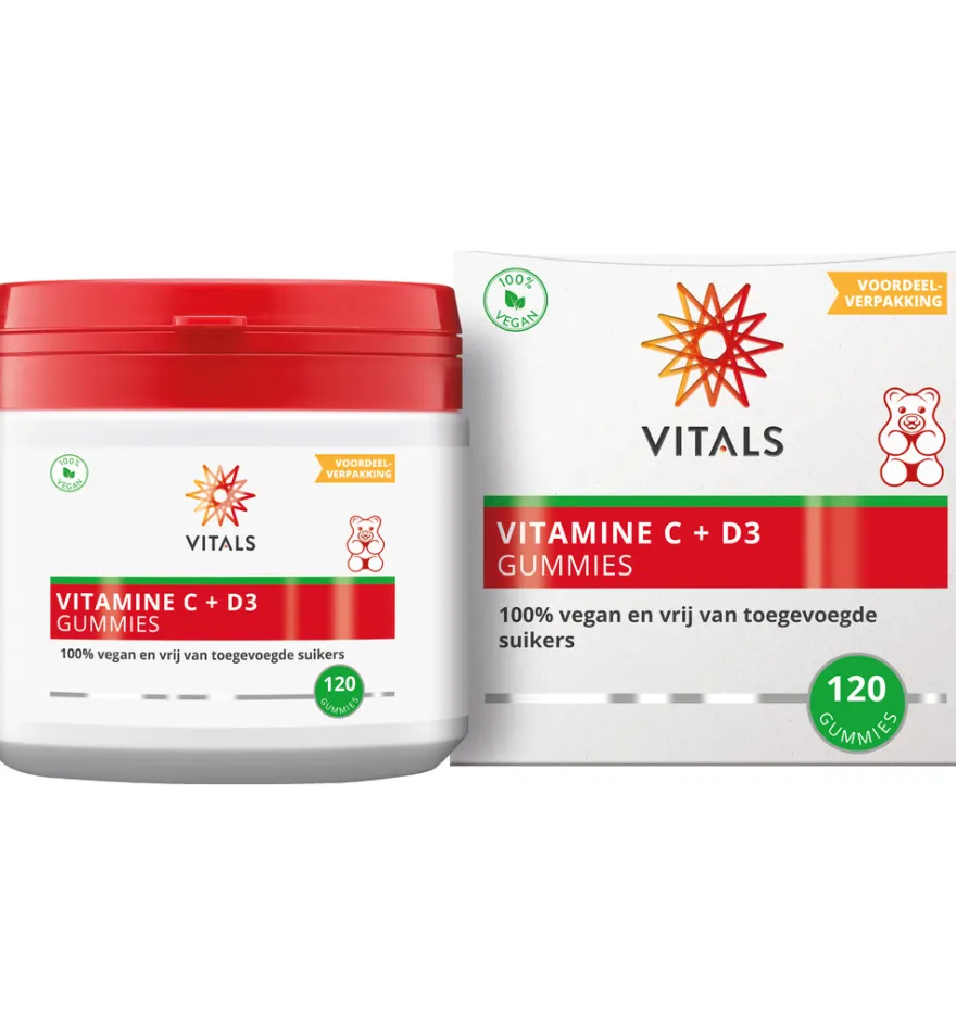 Vitals Vitamine C + D3 Gummies (120 gummies)