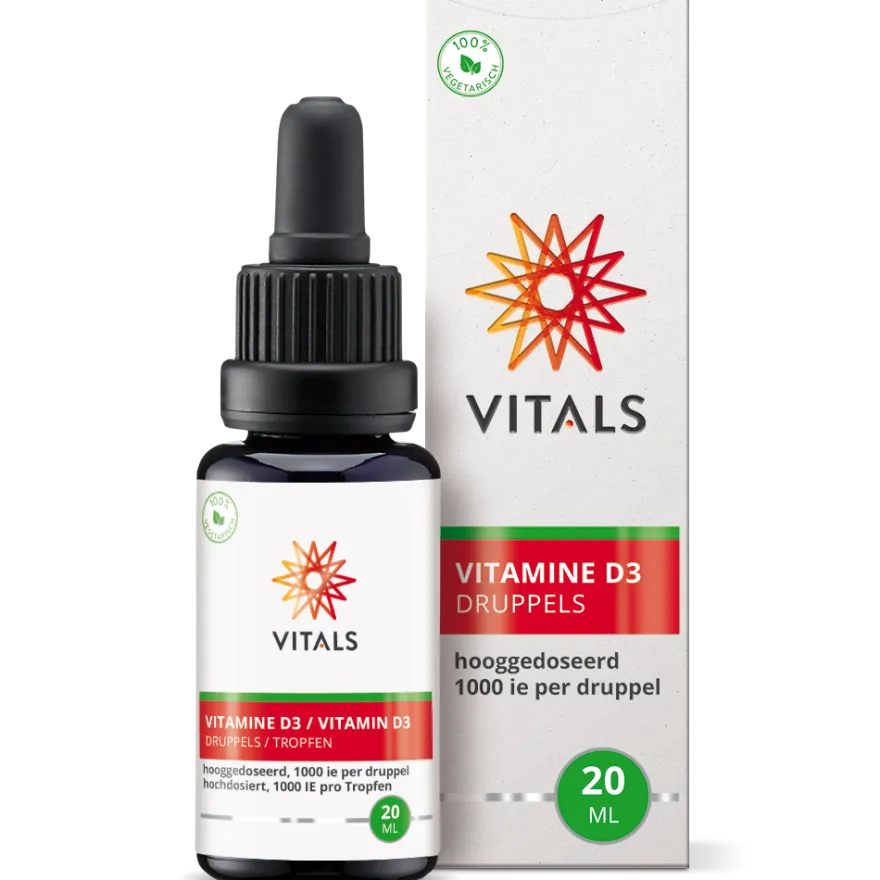 Vitals Vitamine D3 Druppels 1000 IE (20 ml)