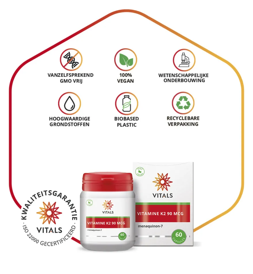 Vitals Vitamine K2 90 mcg (60 vega capsules)