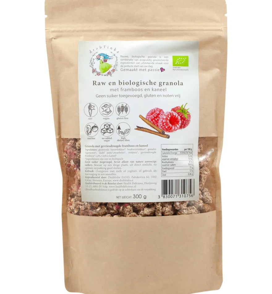Vitiv Tijgernootgranola Framboos Kaneel Bio (300 gr)
