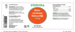 VitOrtho Bèta-caroteen Natuurlijk 15 mg (60 vega capsules)