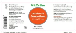 VitOrtho Luteïne 20mg & Zeaxanthine 5mg (120 softgels)