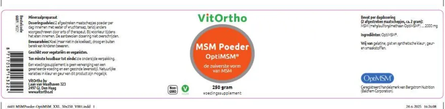 VitOrtho MSM Poeder OptiMSM (250 gr)