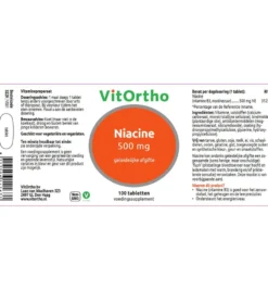 VitOrtho Niacine 500mg (100 tabletten)