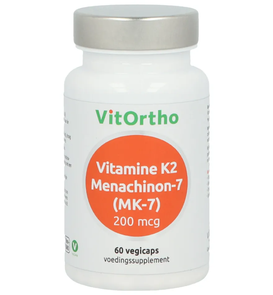 VitOrtho Vitamine K2 menachinon 7 200mcg (60 vega capsules)