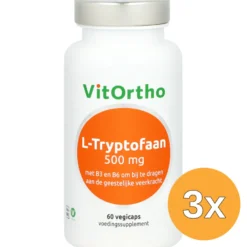 Vitortho 3x L-Tryptofaan 500 mg (60 vega capsules)