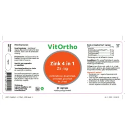 VitOrtho Zink 4-in-1 (60 vega capsules)