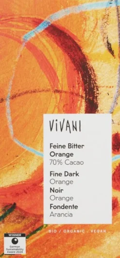Vivani Chocolate Bar Fine Dark Orange 70% Cacao (80 gr)