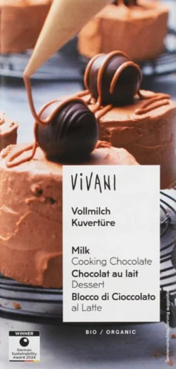 Vivani Kookchocolade Melk (80 gr)