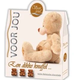 Voor Jou! Cadeau Doos Trendy Beertjes Dikke Knuffel (100 gr)