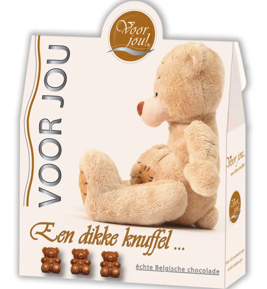 Voor Jou! Cadeau Doos Trendy Beertjes Dikke Knuffel (100 gr)