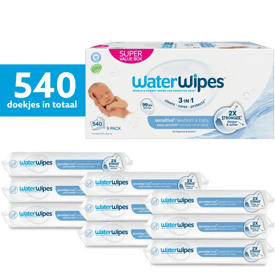 WaterWipes Babydoekjes 9-pak (540 stuks)