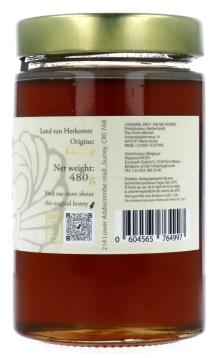 Wild About Honey Griekse Tijm Honing (480 gr)