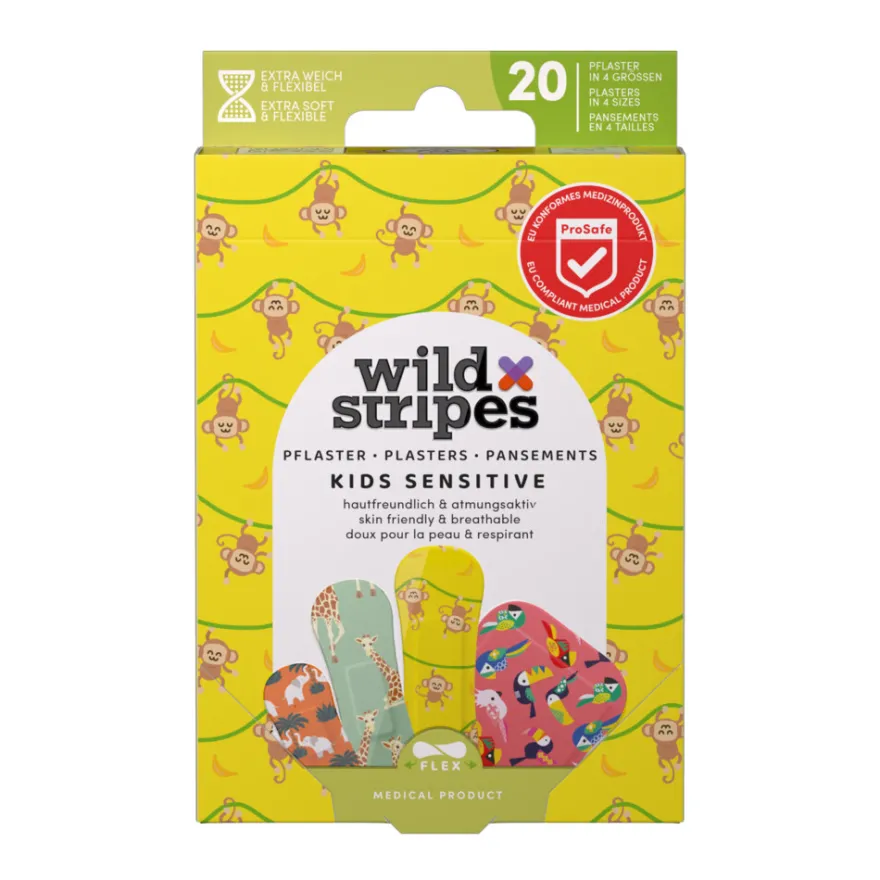 Wild Stripes Kids Sensitive Jungle Vibe Pleisters (20 stuks)