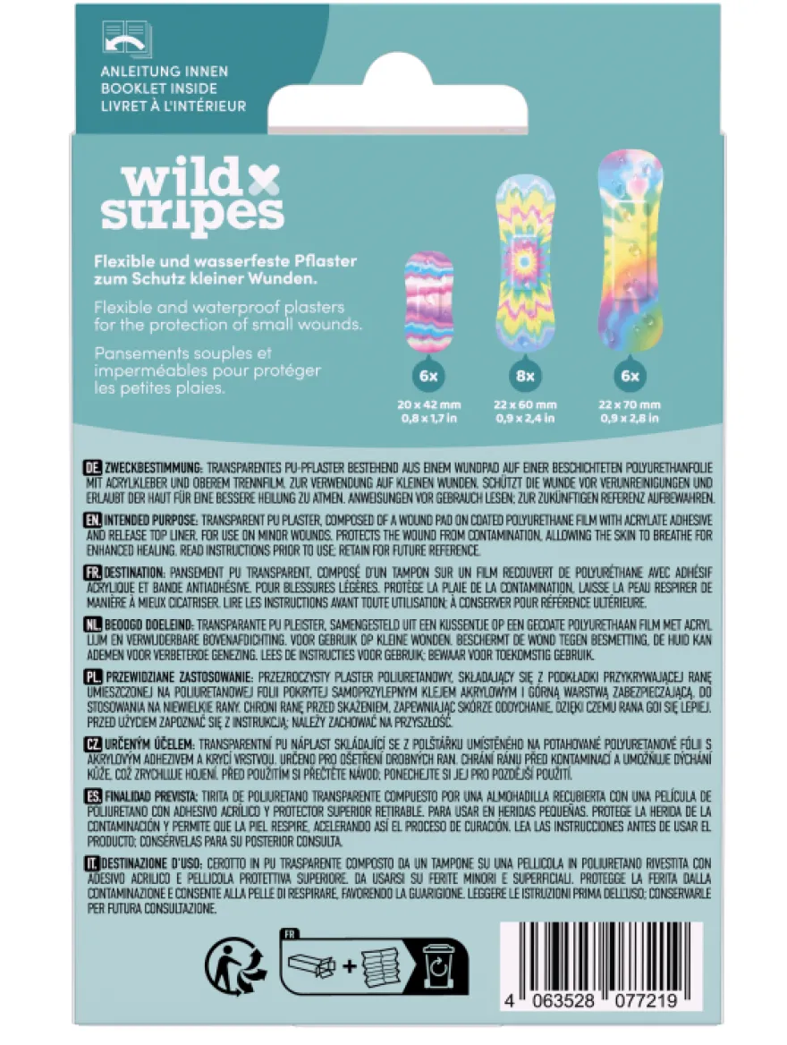 Wild Stripes Pleister Waterproof Rainbow (20 stuks)