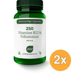 2x AOV 250 Vitamine B12 & foliumzuur (60 vega capsules)