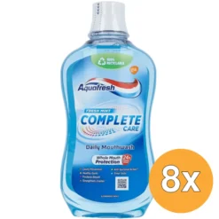 8x Aquafresh Mondwater complete care (500 ml)