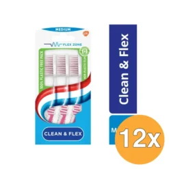 12x Aquafresh Tandenborstel clean & flex medium (3 stuks)