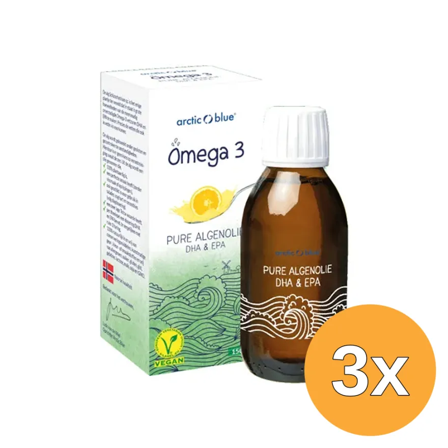 3x Arctic Blue Omega 3 Pure Algenolie Epa & Dha (150 ml)