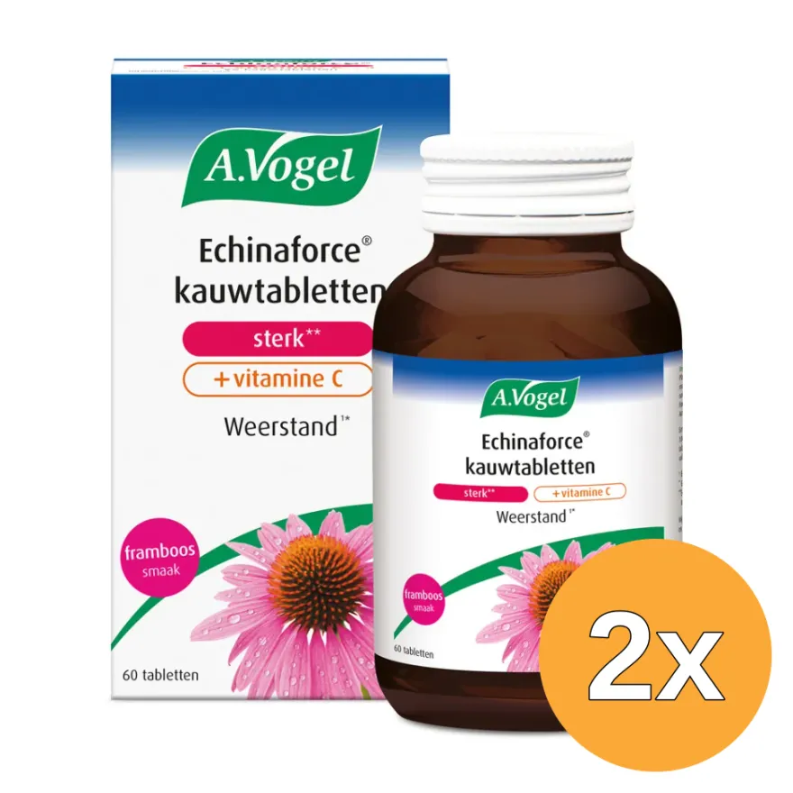 2x A.Vogel Echinaforce kauwtablet sterk + vitamine C (60 kauwtabletten)