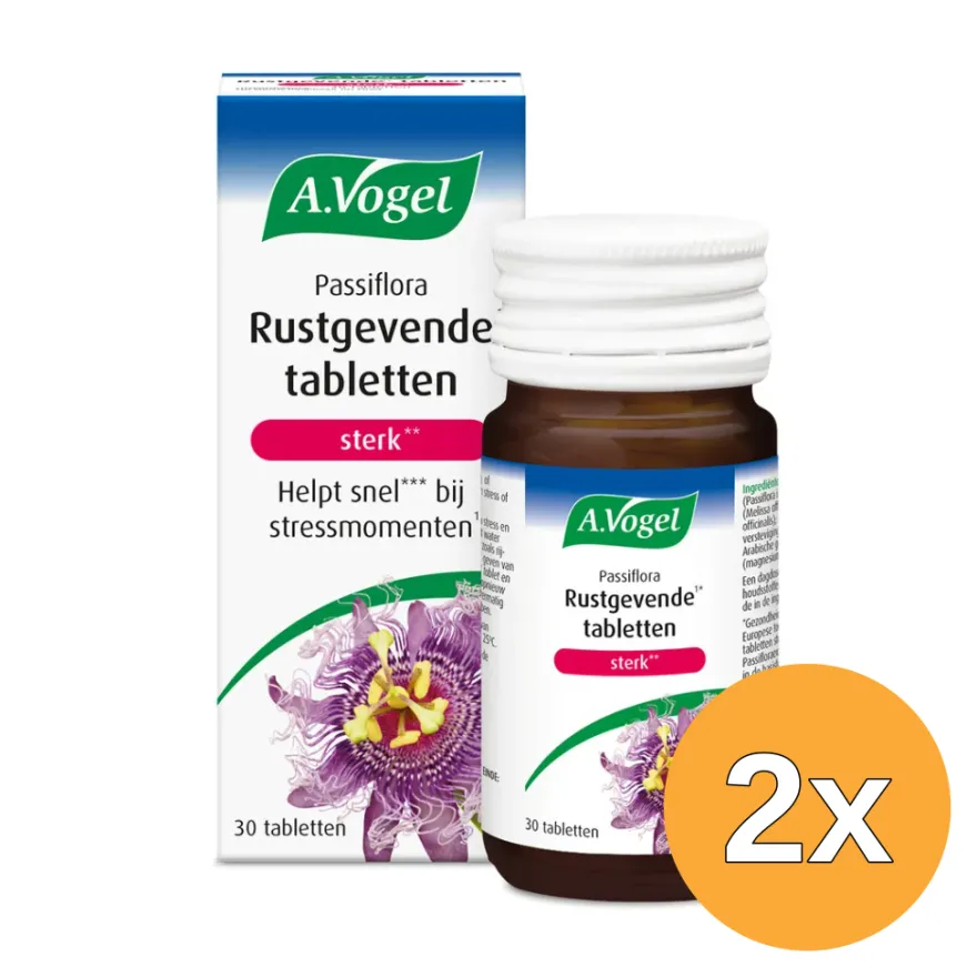 2x A.Vogel Passiflora rustgevende sterk (30 tabletten)