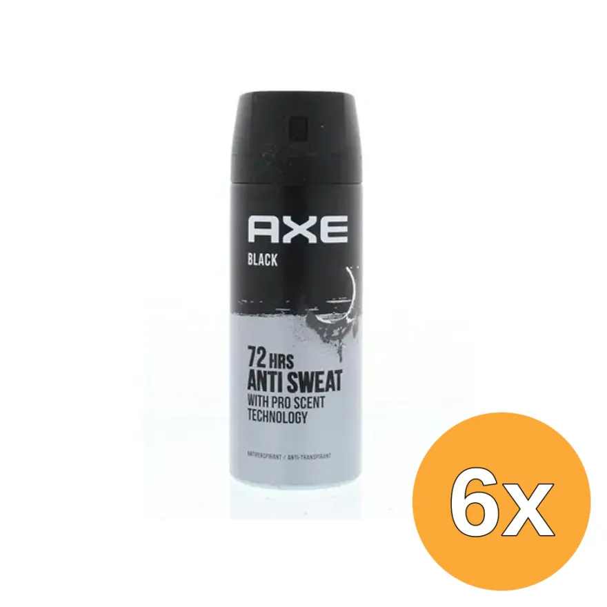 6x Axe Anti Perspirant Black (150 ml)